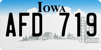 IA license plate AFD719