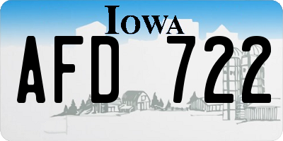 IA license plate AFD722