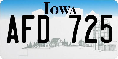 IA license plate AFD725