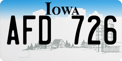 IA license plate AFD726