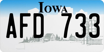 IA license plate AFD733