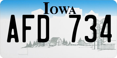 IA license plate AFD734