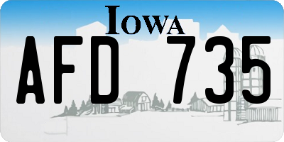 IA license plate AFD735