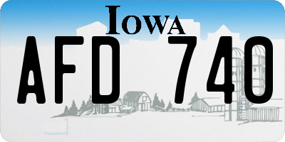 IA license plate AFD740