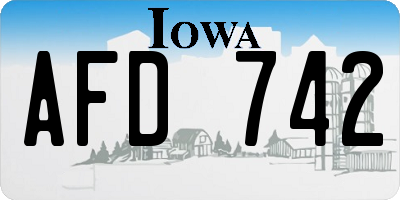 IA license plate AFD742