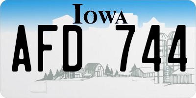 IA license plate AFD744