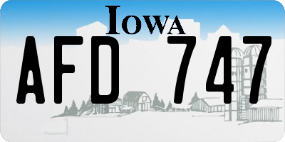 IA license plate AFD747