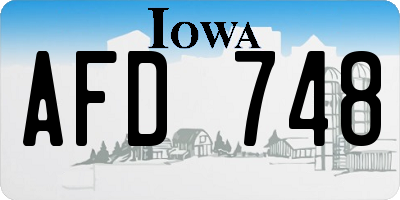 IA license plate AFD748