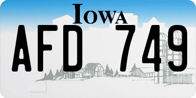 IA license plate AFD749