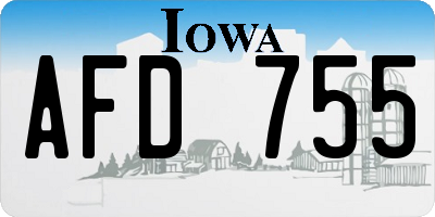 IA license plate AFD755