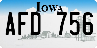 IA license plate AFD756
