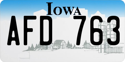 IA license plate AFD763