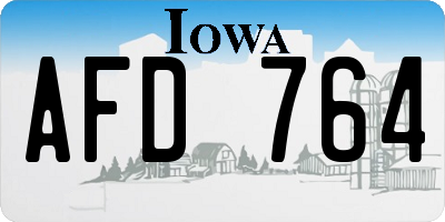 IA license plate AFD764