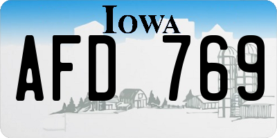 IA license plate AFD769