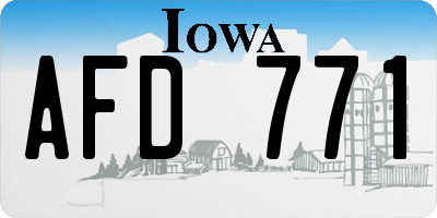 IA license plate AFD771