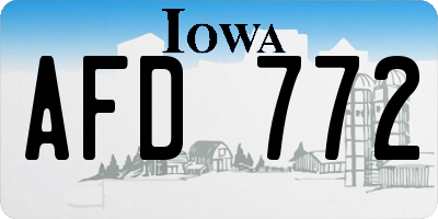 IA license plate AFD772