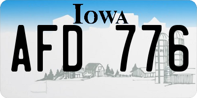 IA license plate AFD776