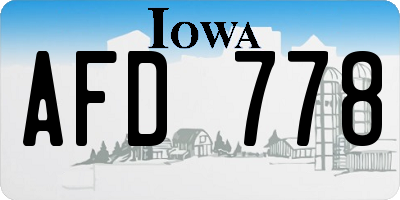 IA license plate AFD778