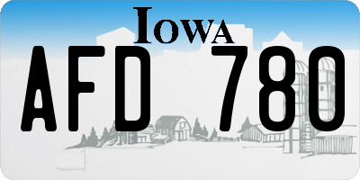 IA license plate AFD780