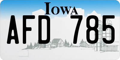 IA license plate AFD785