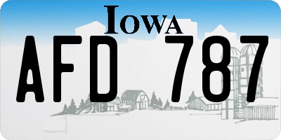IA license plate AFD787