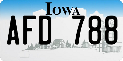 IA license plate AFD788