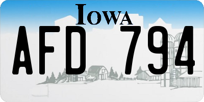 IA license plate AFD794