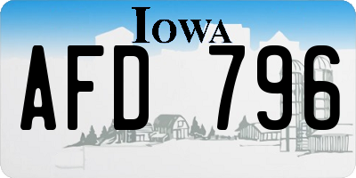 IA license plate AFD796