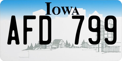 IA license plate AFD799