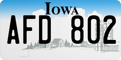 IA license plate AFD802