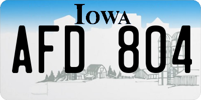 IA license plate AFD804