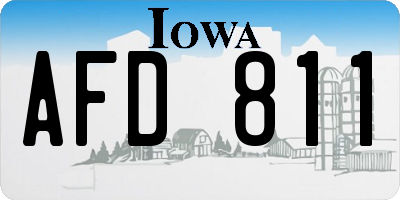 IA license plate AFD811