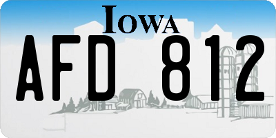 IA license plate AFD812