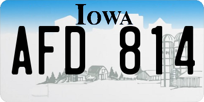 IA license plate AFD814