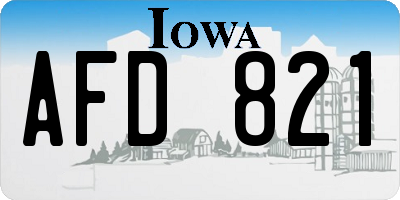 IA license plate AFD821