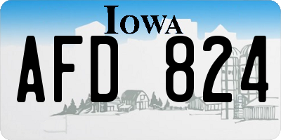 IA license plate AFD824