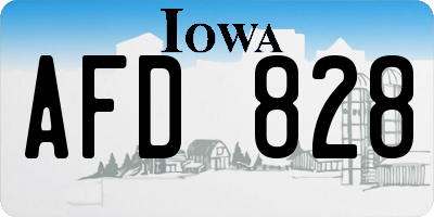 IA license plate AFD828