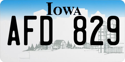 IA license plate AFD829