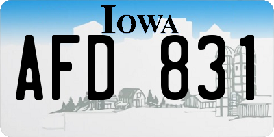 IA license plate AFD831