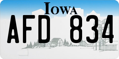 IA license plate AFD834