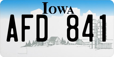 IA license plate AFD841