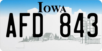 IA license plate AFD843