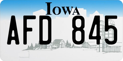 IA license plate AFD845