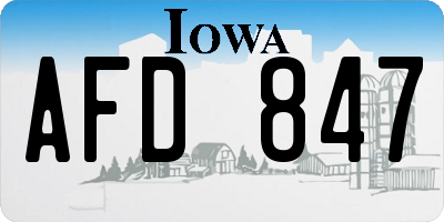 IA license plate AFD847