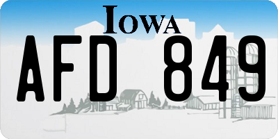 IA license plate AFD849