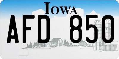 IA license plate AFD850