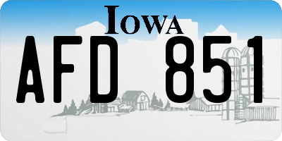 IA license plate AFD851