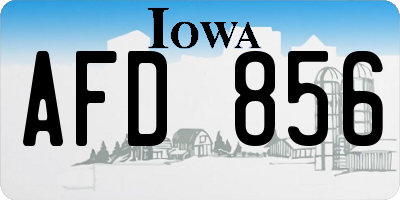 IA license plate AFD856