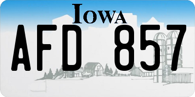 IA license plate AFD857