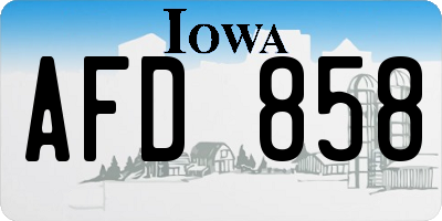 IA license plate AFD858